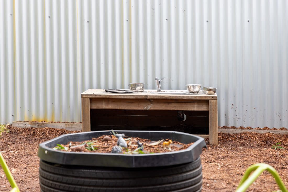 The mud kitchen play area